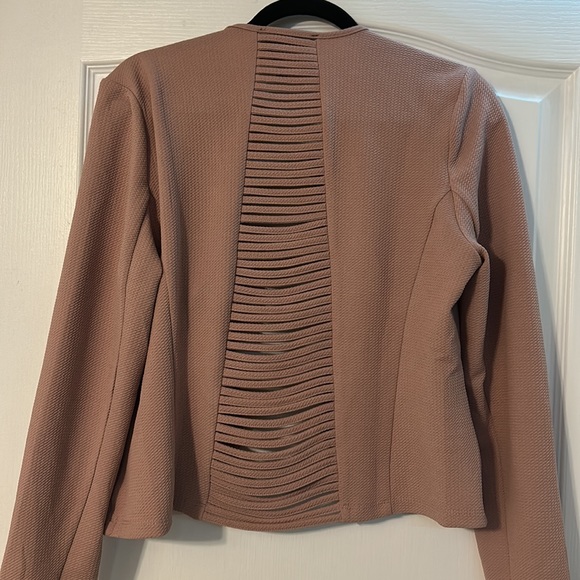 KAII Dusty Rose/Light Pink Cardigan with Gold Faux Zipper Great Condition - Picture 5 of 8